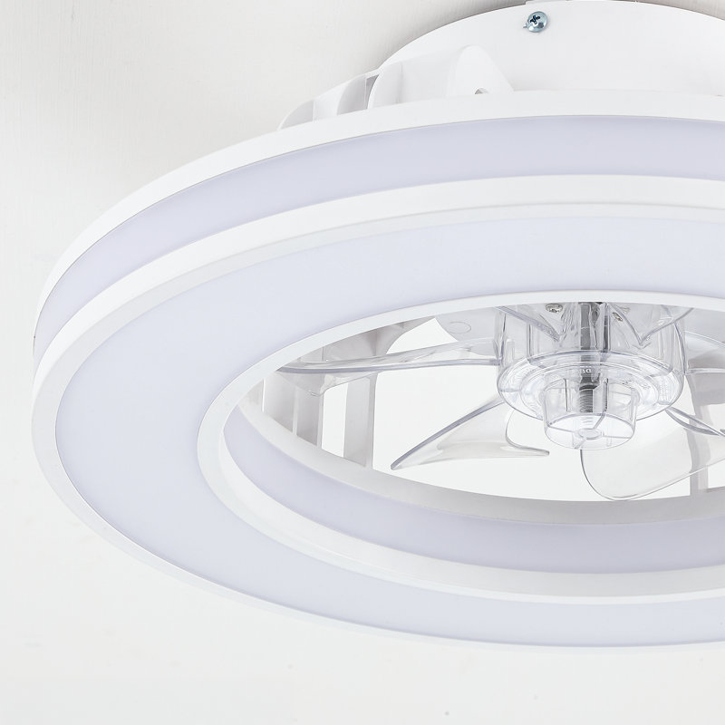 16'' Compact Bladless Ceiling Fans With Dimmable LED Lights And Remote Control, 3 Colors, Black; White