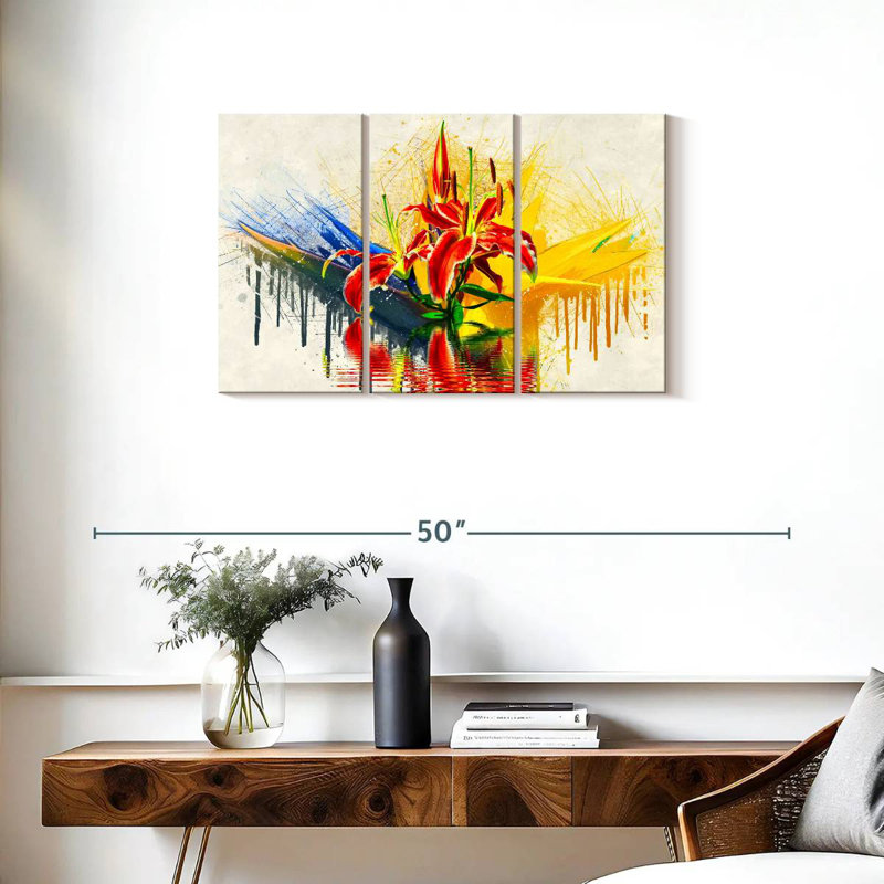 Conception à motif de fleur, H 20 po x l 33 po