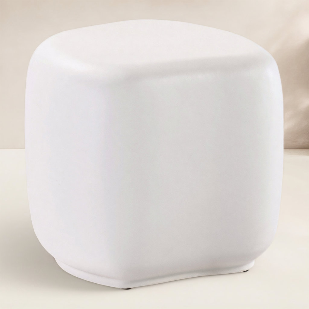 Bazaar 19" Patio Side Table, White