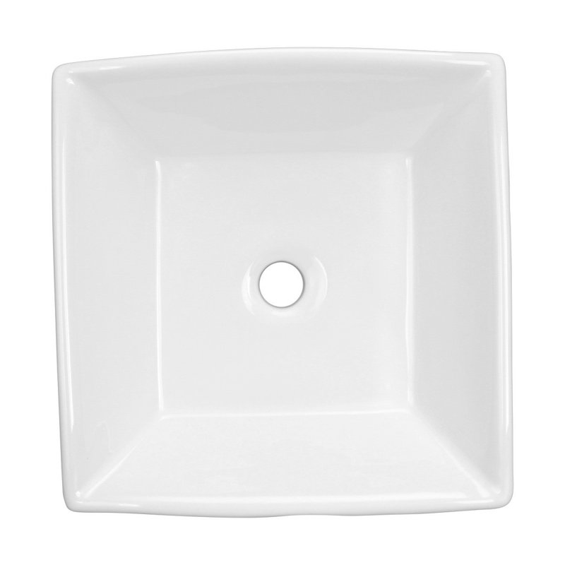 Lavabo de salle de bain carré en porcelaine vitreuse