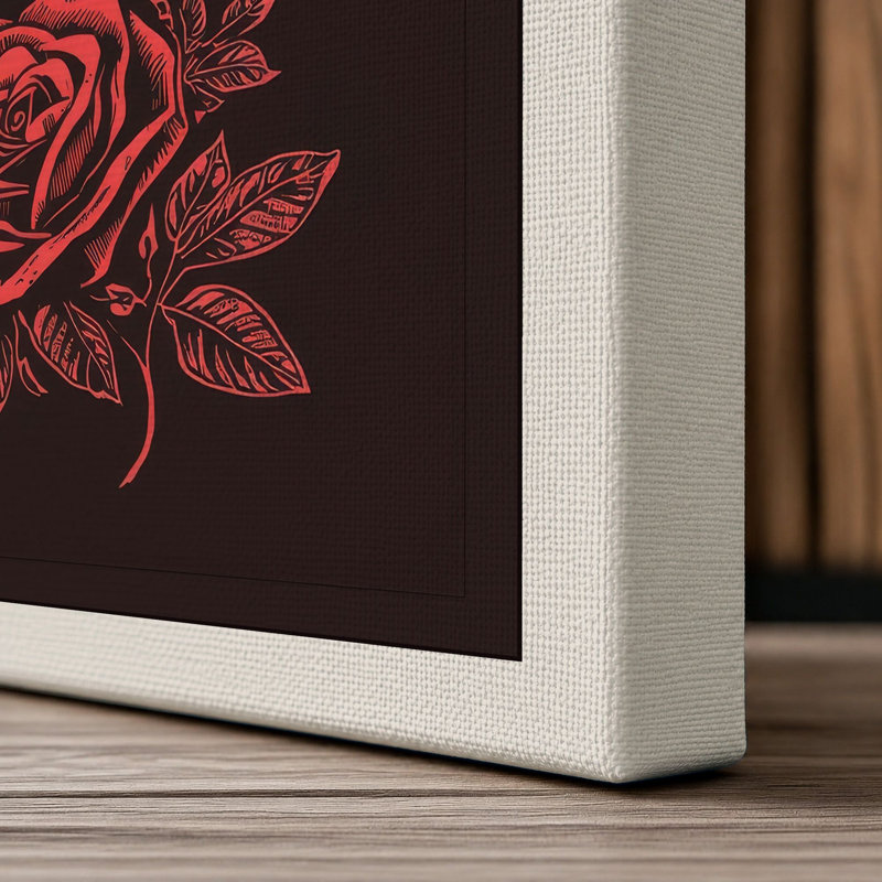 Wild Heart Typography - Wrapped Canvas, 36x24 - 91.4 x 61.0 cm, Cream Border