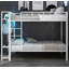 Lit superposé double en métal avec tablettes en filet et crochets à vêtements, lumière DEL, noir-1250613498