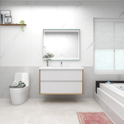 Ensemble de meuble-lavabo mural simple 42 po Monarski