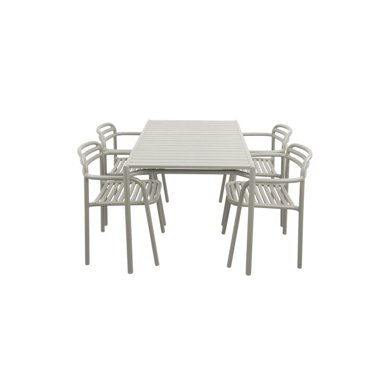 Bliss Dining Table Incl. 2 Armchairs, Sand, 4