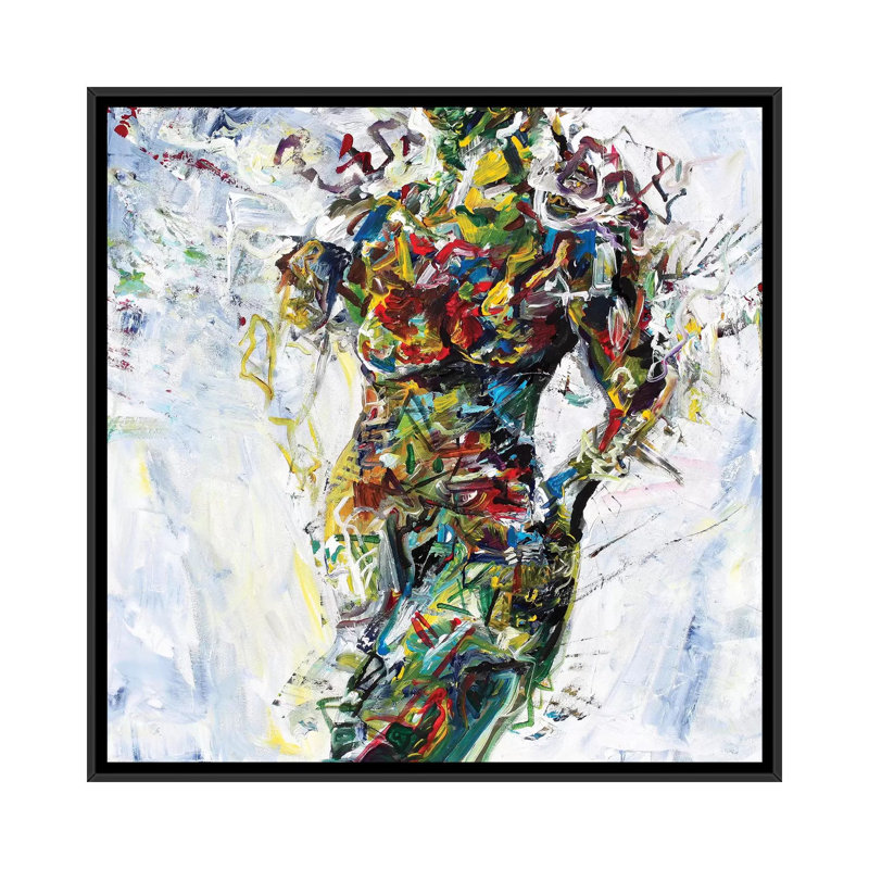 « modelo », reproduction sur toile, H 18 po x l 18 po x P 1,5 po, Toile avec cadre flottant noir, Pas de tapis