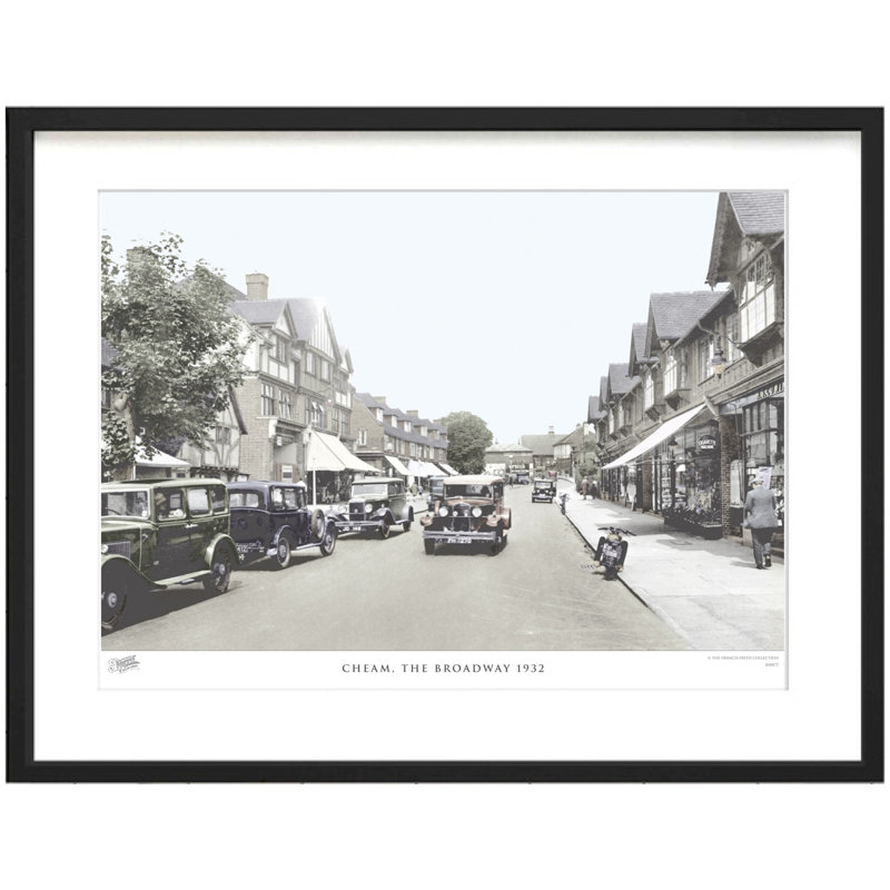 Cheam, The Broadway 1932 by Francis Frith - Single Picture Frame Print, 45cm H x 60cm W x 2.3cm D