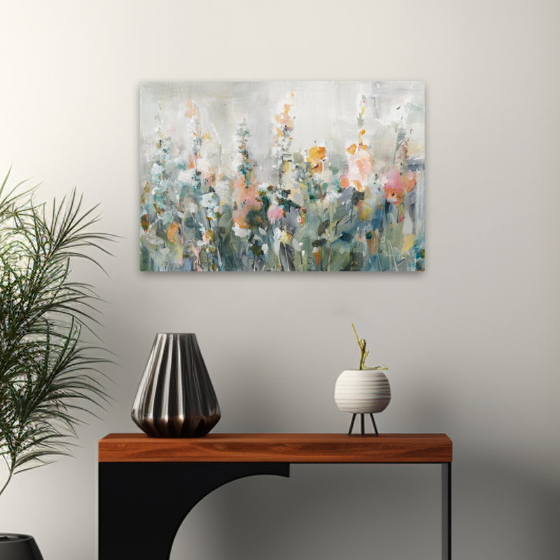 Art de jardin abstrait et noir rustique, H 16 po x l 24 po