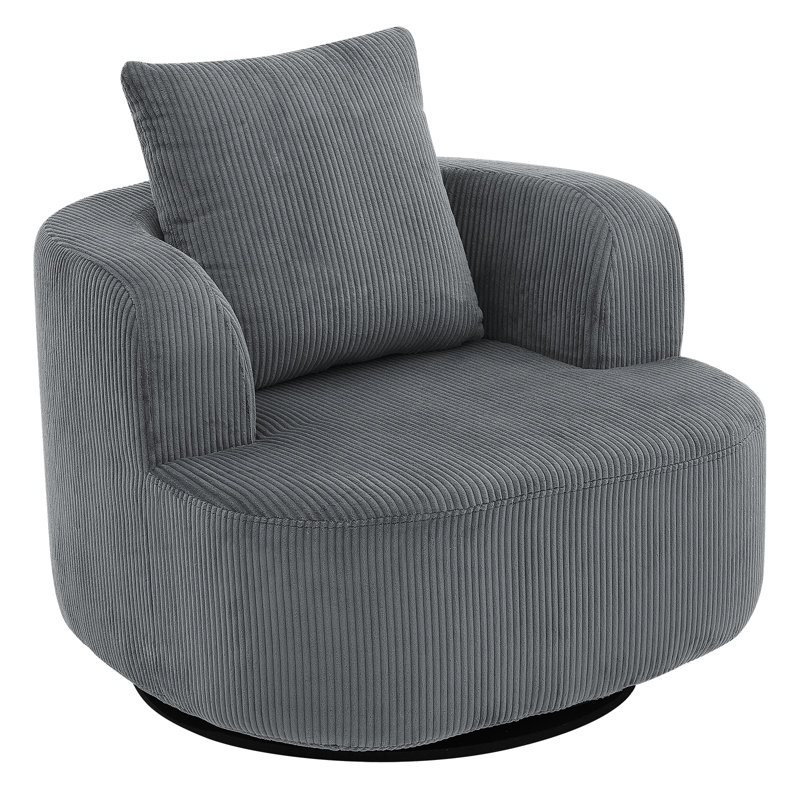 Fauteuil d'appoint pivotant à 360 ° Modern, Gris