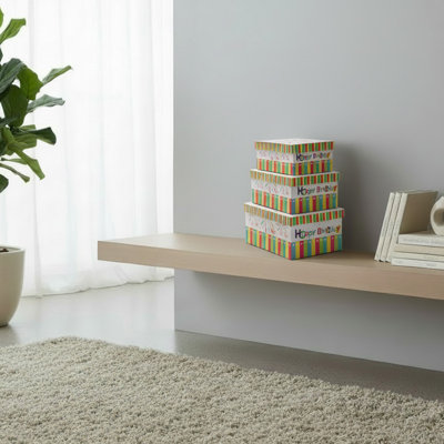 Haight S/4 Rect. Nesting Boxes Happy Birthday