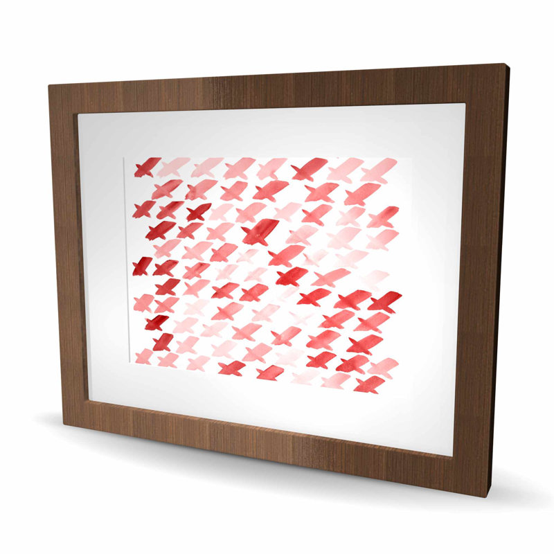 X Red Pattern - Framed Matted Print | Home Decor Art