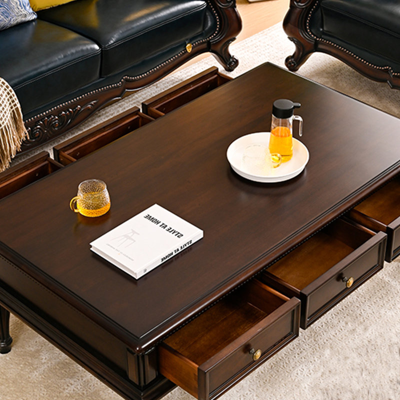 Solid Golden Rosewood Coffee Table, 21.25" H x 59.05" L x 33.46" W