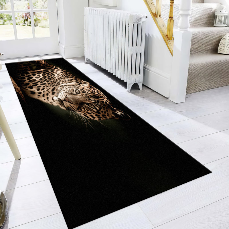 Soft Non-Woven Printed Rug Featuring an Intricate Floral Motif in Subtle Tones Perfect for Elevating Your Living Space with a Touch of Modern Elegance