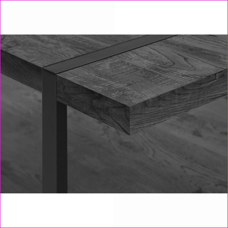 Table basse industrielle de style industriel en stratifié noir et métal avec tablette de rangement fixe 48 po