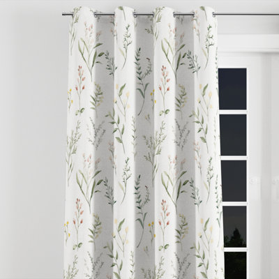Rideaux à œillets Country Farmhouse - Green Cottage Meadow Breeze - 1 panneau