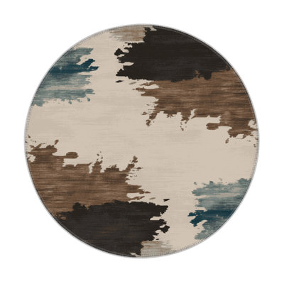 Watercolor Brown Indoor and Outdoor Area Rug