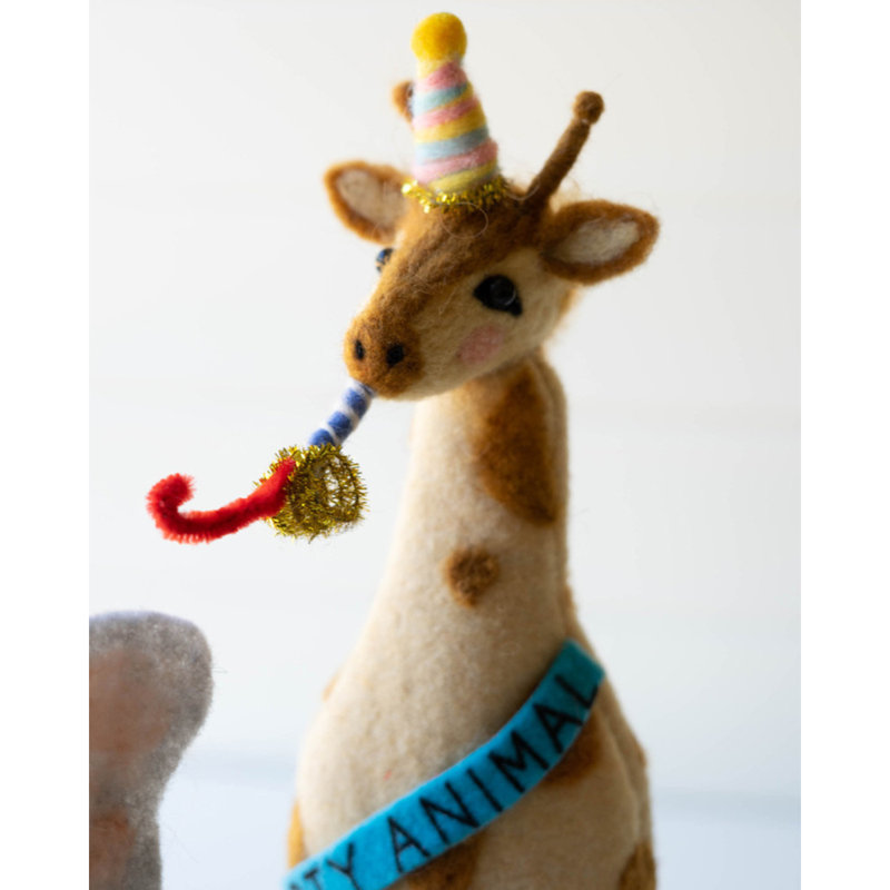 The Holiday Aisle® Set Of 3 Modern Felt Party Animal Bottle Toppers In Multicolor