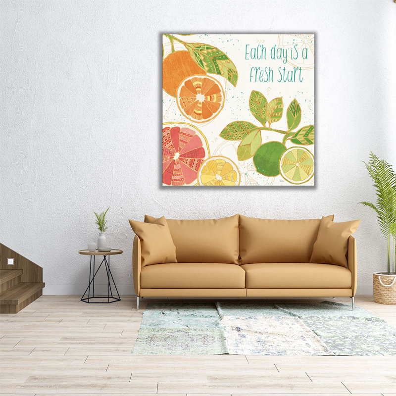 Citrus Splash IV - reproduction d'art sur toile, H 12 po x l 12 po