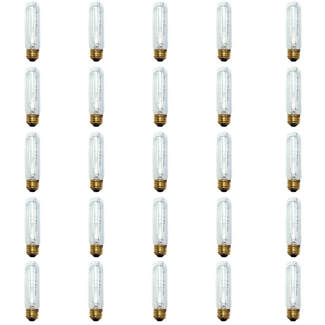 40 Watt Showcase Lamp T10 Incandescent, Dimmable Light Bulb (Set of 25) Bulbrite Industries
