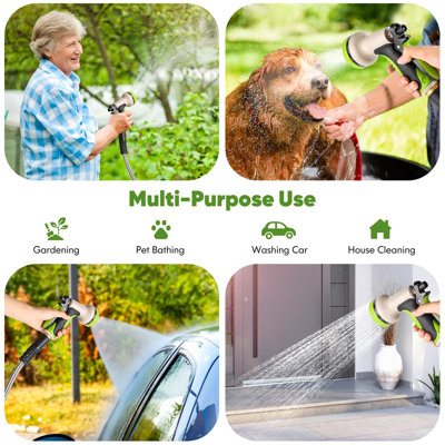 Metal Garden Hose With 10 Function Nozzle