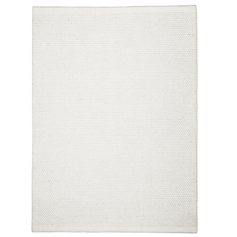 Nygil Solid Colour Wool Hand Woven Area Rug, Round 100cm