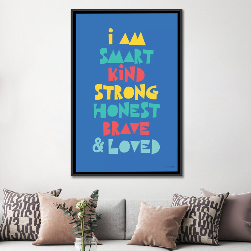 I Am Smart… by Seven Trees Design - Textual Art Print, 60" H x 40" W x 1.5" D, Black Framed Canvas, No Mat