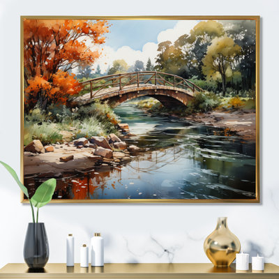 Maddoc Beige Bridge Impressionist Crossing An I - print