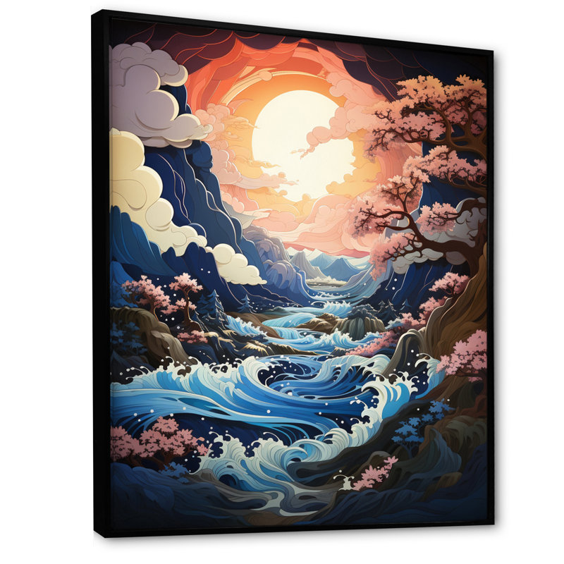 «Iceberg» par Peach Blue Iceberg sur toile, H 32 po x l 16 po x P 1 po, Cadre flottant noir