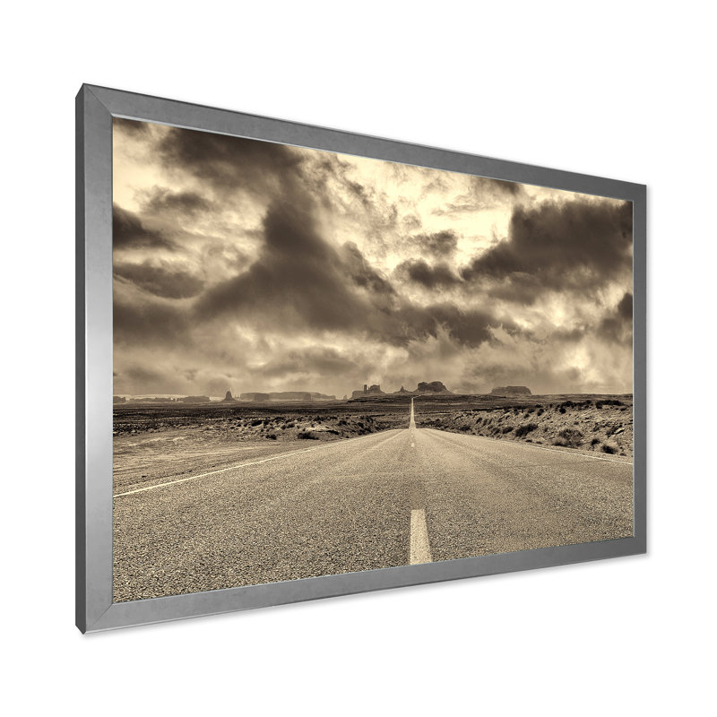 «The Road To Monument Valley», reproduction d'art sur toile, Argent, H 24 po x l 32 po x P 1 po