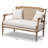 Canley French Provincial Upholstered Whitewashed Wood Armchair