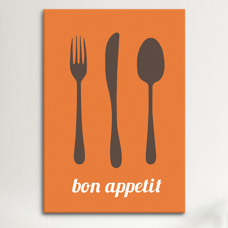" Bon Appetit " by Unknown Artist, 40" H x 26" W x 1.5" D, No Mat, Wrapped Canvas
