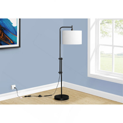 Lighting, 63"H, Floor Lamp, Metal, Ivory / Cream Shade, Contemporary