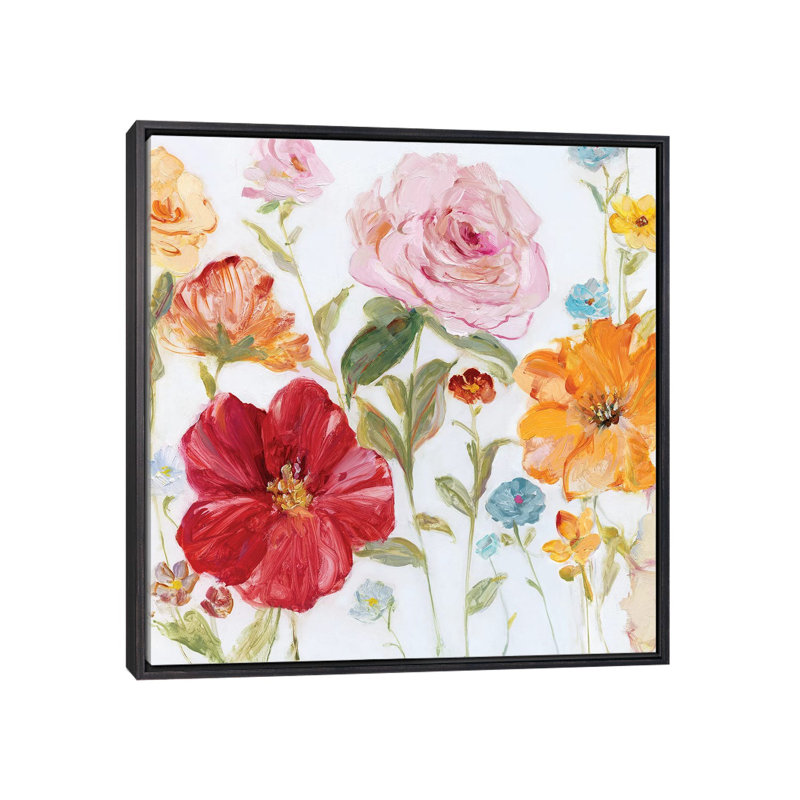 «Wildflower Whimsy II» par Sally Swatland - reproduction d'art, Distressed Black Framed, Pas de tapis