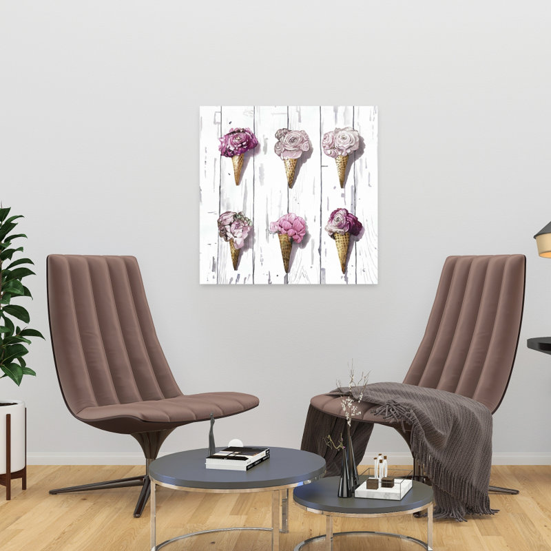 Peony, cônes roses, toile, fleurs, chambre à coucher, art mural