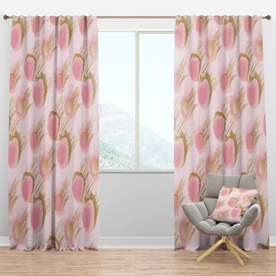 Panneau de rideau simple semi-diaphane avec passe-tringle Mid-Century Design