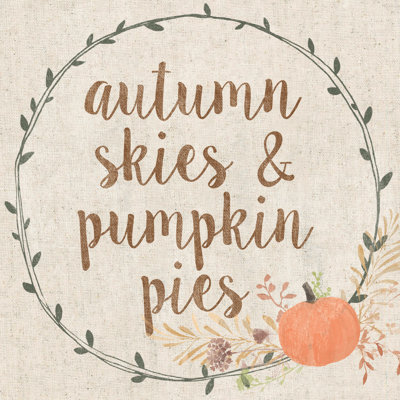 Autum Skies And Pumpkin Pies With Wreath - Wrapped Canvas Print