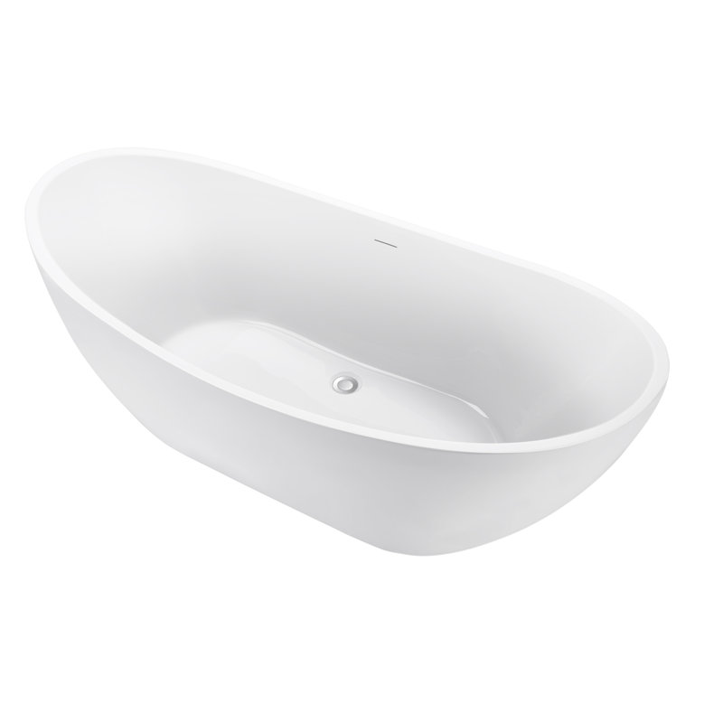 Baignoire de trempage autoportante en acrylique 66,14 po x 29,13 po Farreli