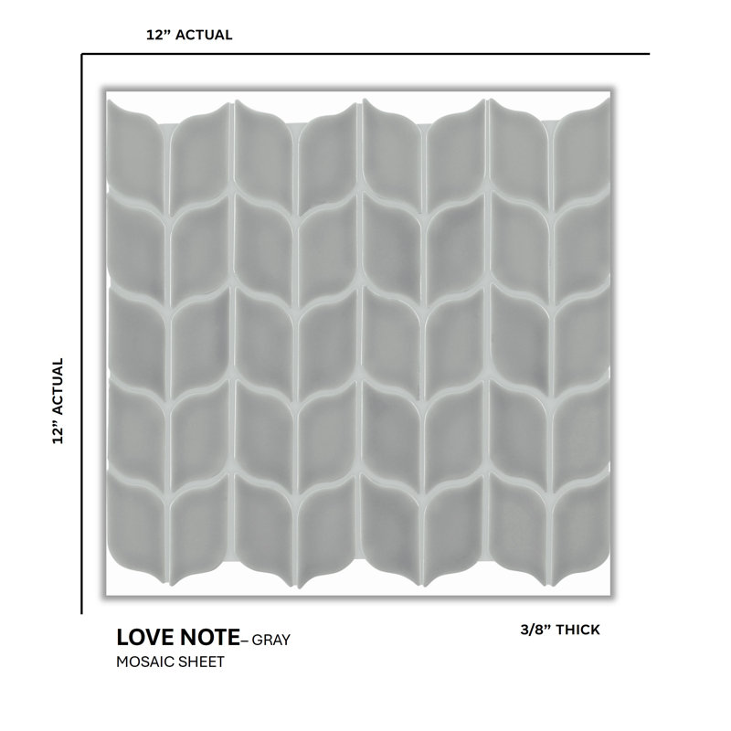 Love Note Leaf Mosaic, Gray