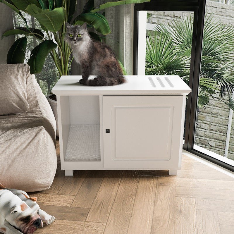 Kearns Wood Litter Box Enclosure with Built-in Scoop