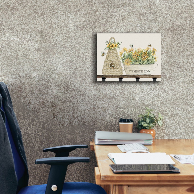 «Let Happiness Bloom Bee Hive» par Cindy Jacobs, H 12 po x l 16 po x P 0,75 po