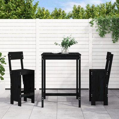 Netrapal 17 Stories Bar Set with Wood Frame and Solid Wood Outer Material