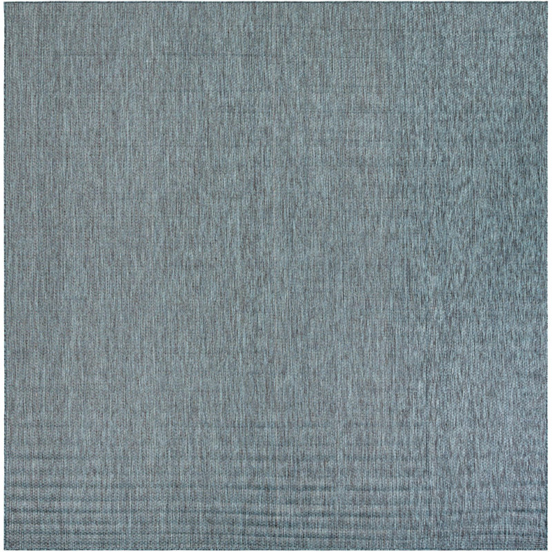 Tapis intérieur / extérieur turquoise Santina, Carré 12 pi