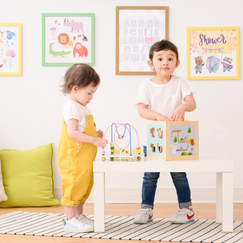  Preschool Play Lab 4-in-1 Large Wooden Activity Cube Centre