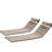 2Pcs, Outdoor Lounge Chair Cushion Replacement, Khaki, Cover, Breathability, Resistance, High Resilience Sponge, Adjustable Straps, Adaptable Chaise Lounges Patio Seat Cushion, Button And Cord Closure