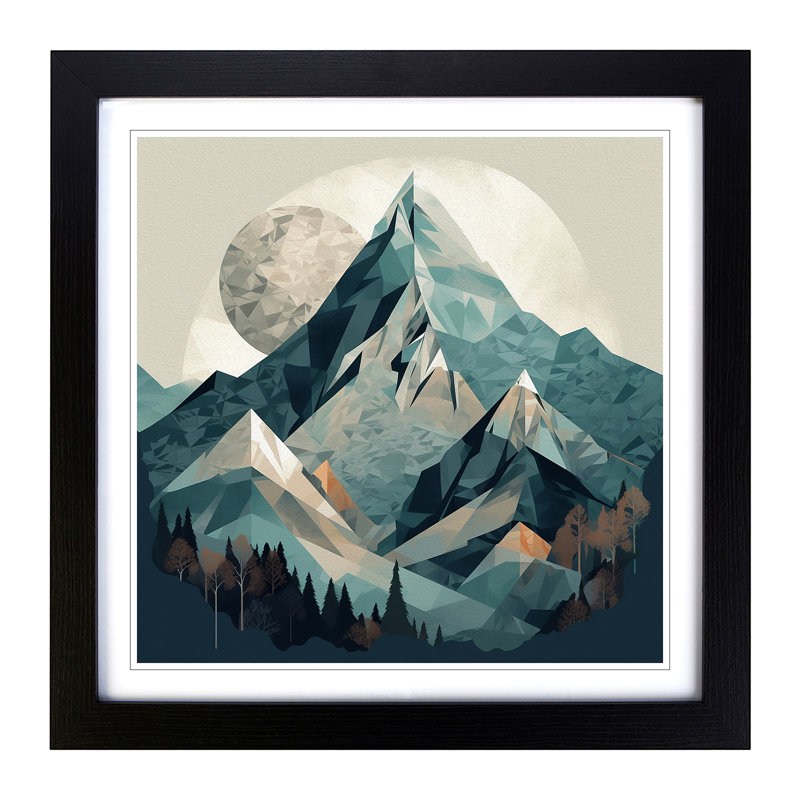 MountainNo.1 - Framed Print, Black