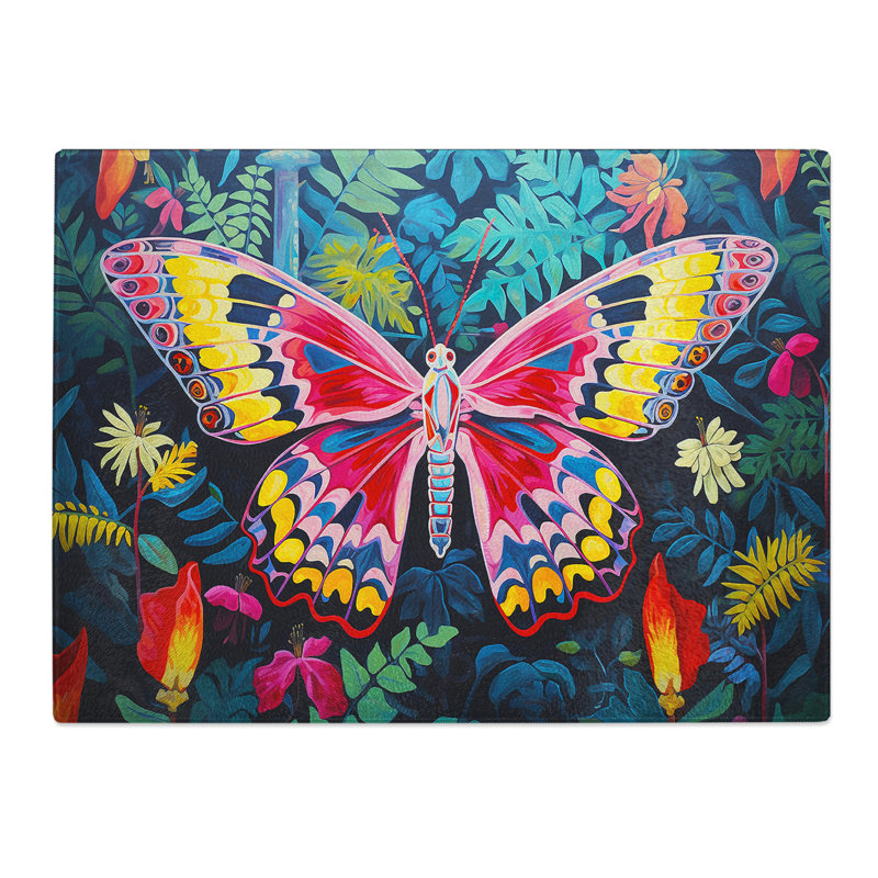 Moth Pop Art  Glass Chopping Board