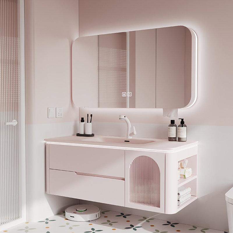 Modern light luxury pink bathroom cabinet