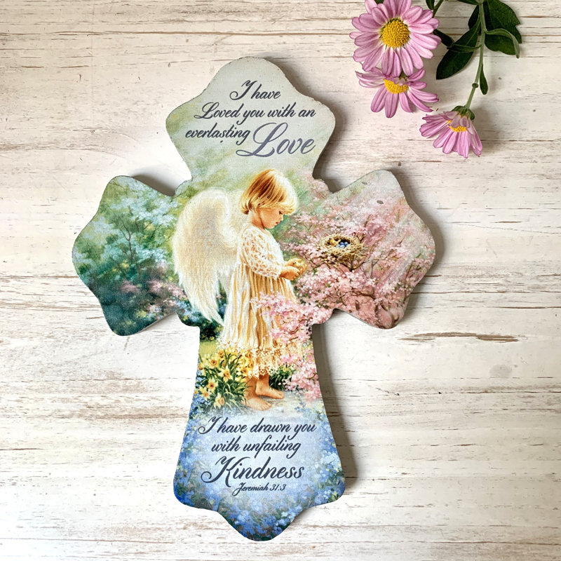 Everlasting Love Angel Wooden Cross