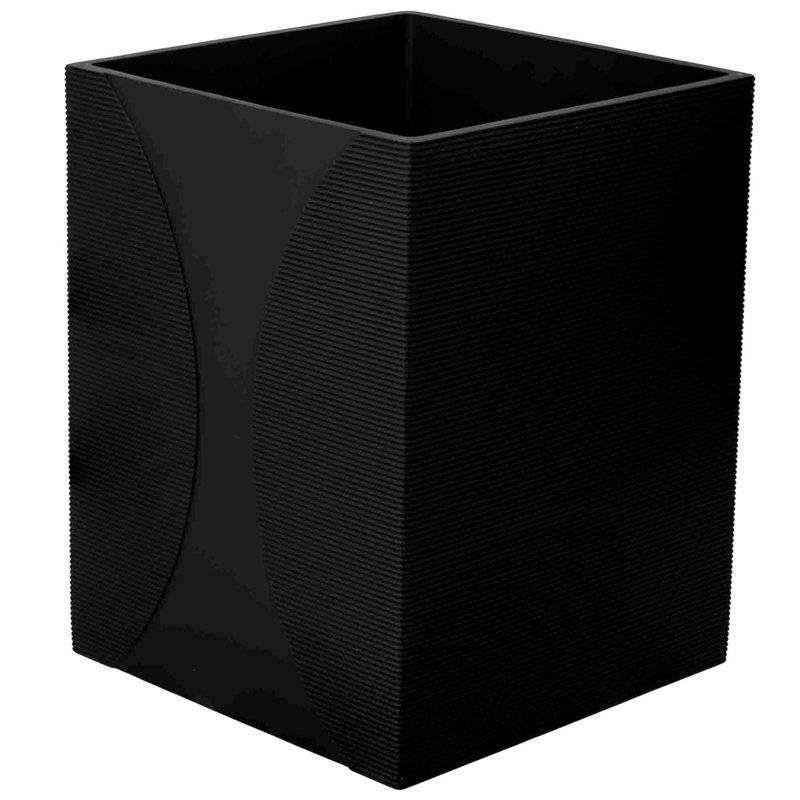 Acento 1.3 Gal., Octagonal Resin Open Top Open Top Waste Bin in Soft Touch Black
