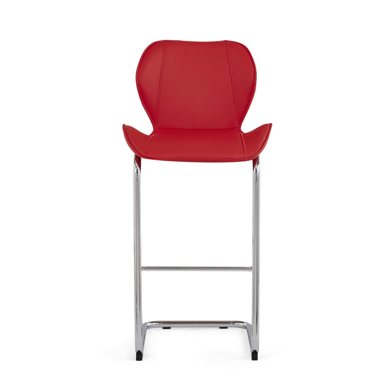  Charlotte 4Pc Bar Stool Red Set, Red
