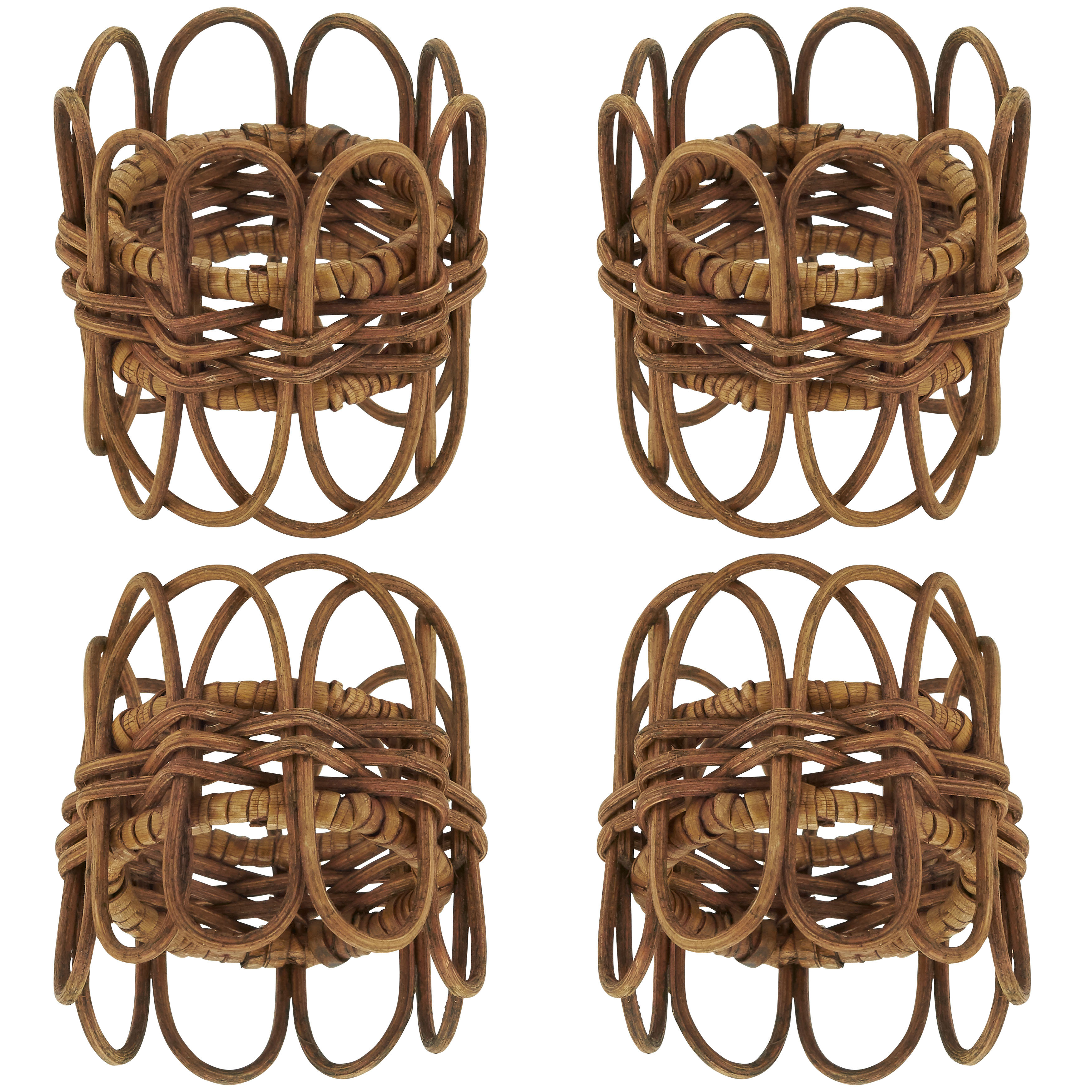 Birch Lane™ Hughie Rattan Napkin Rings with Twisted Design & Reviews | Birch Lane